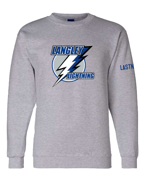 Langley Lightning -- Youth Champion Powerblend Fleece Crewneck Sweatshirt