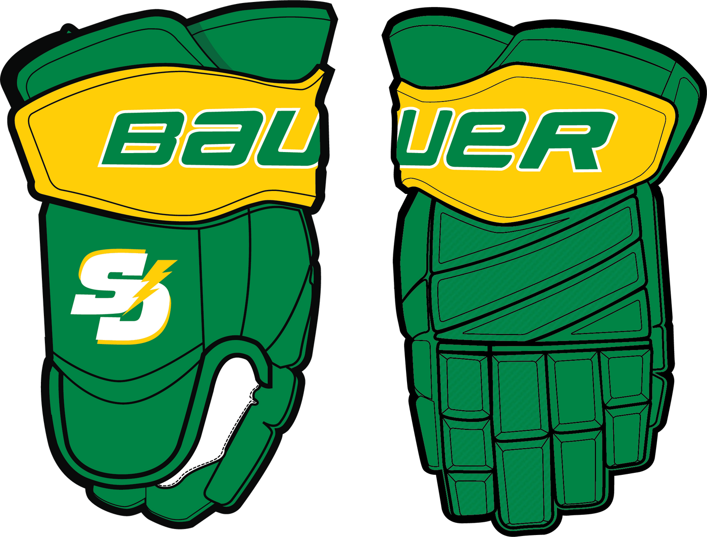 South Delta -- Bauer Vapor Team Pro Junior Hockey Gloves Custom