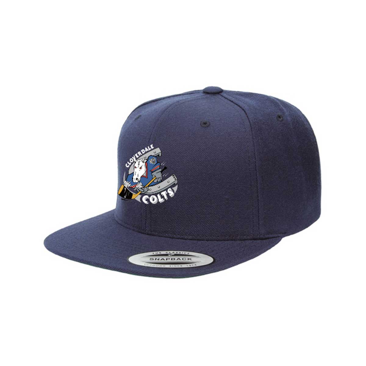 Cloverdale Colts -- Yupoong Flat Brim Snapback Hat